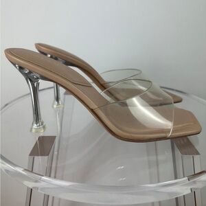 ALDO CLEAR MULE SANDALS HEELS